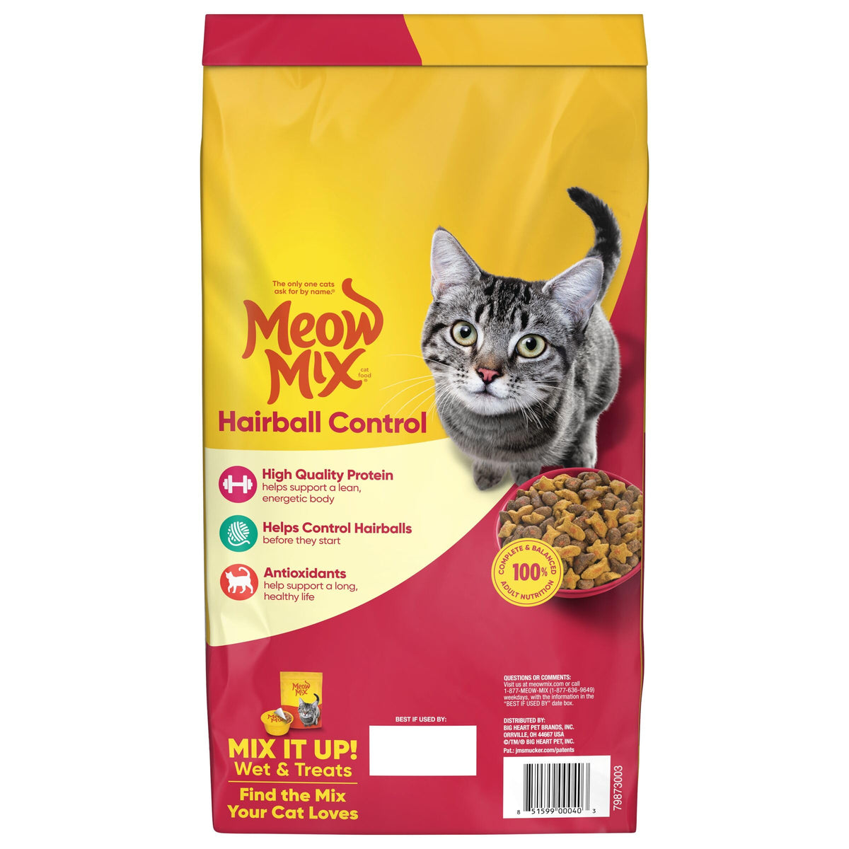 Hairball Control Dry Cat Food, 6.3 Pound Bag N885