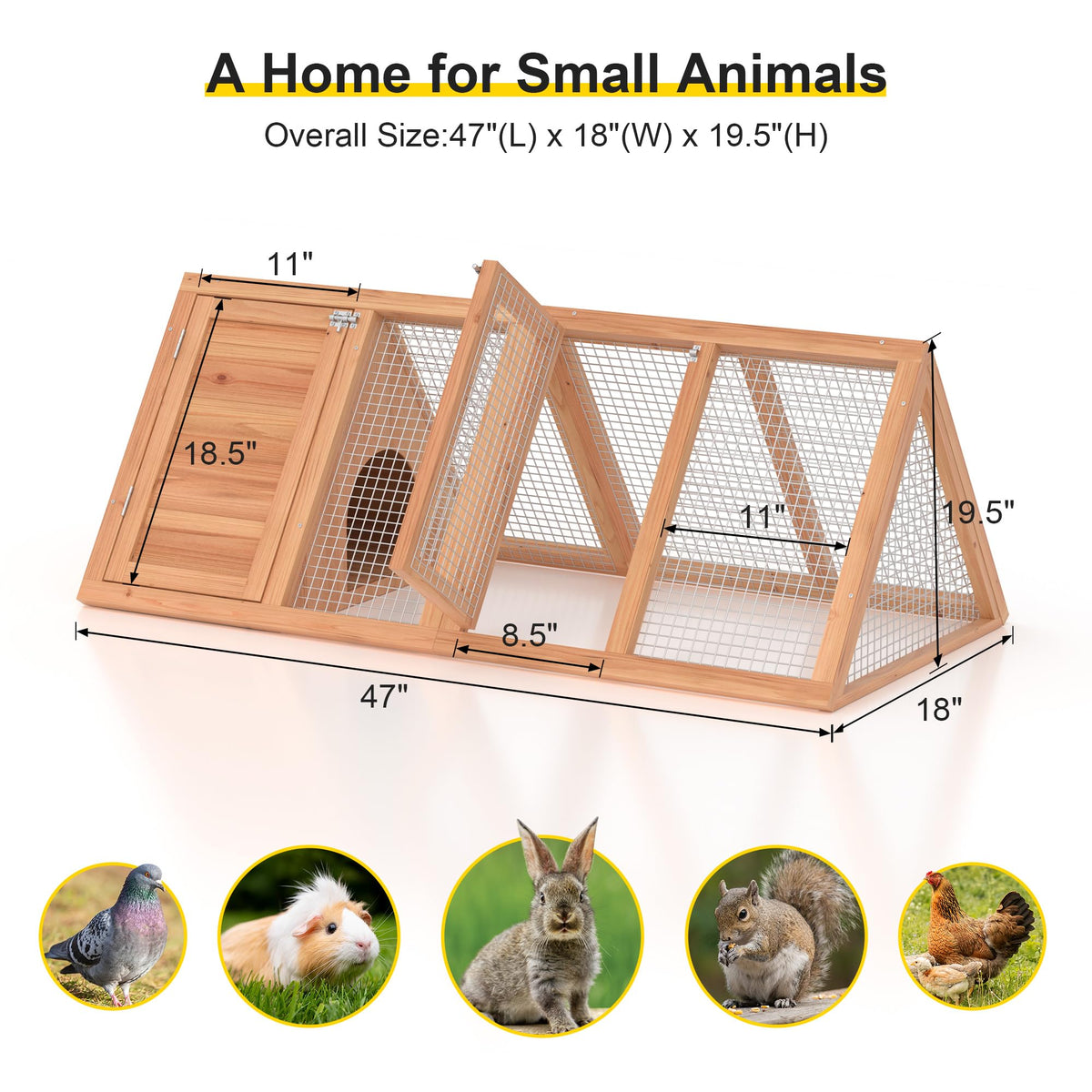 A-Frame Rabbit Hutch with Run Cage K987244