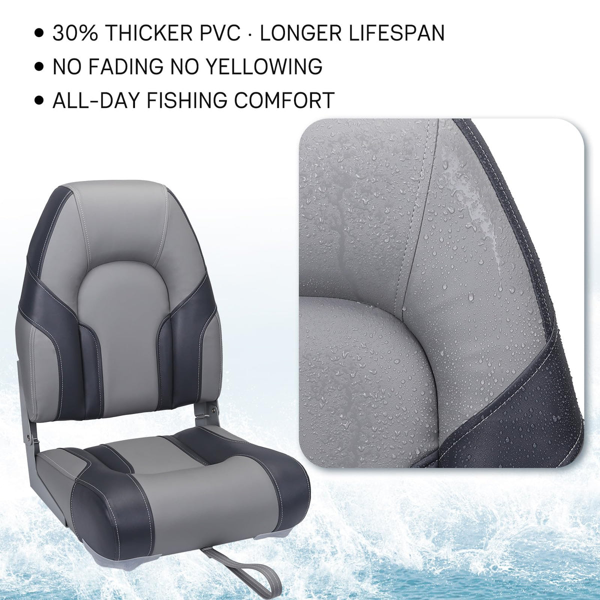 2 Pack High Back Folding Boat Seats R12013