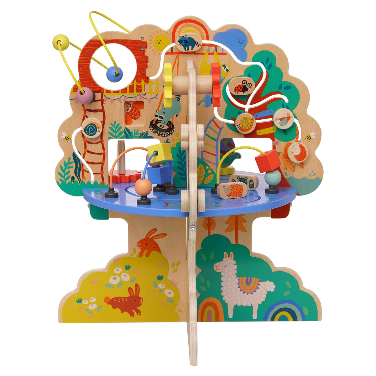 Wooden Toddler Activity Center with Bead Runs N1004