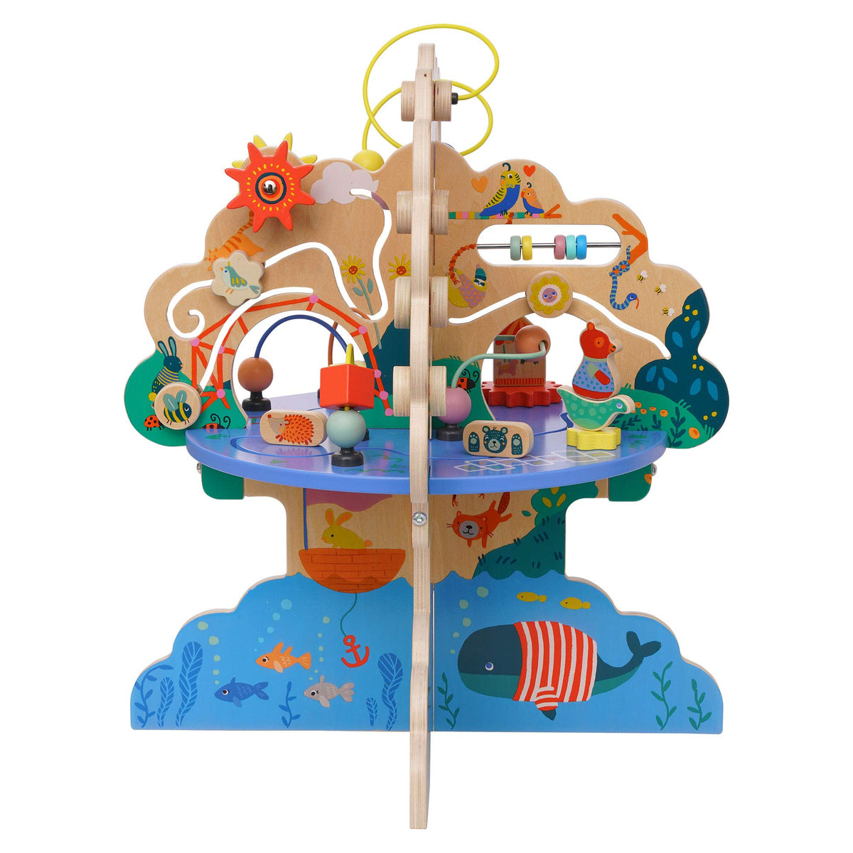 Wooden Toddler Activity Center with Bead Runs N1004
