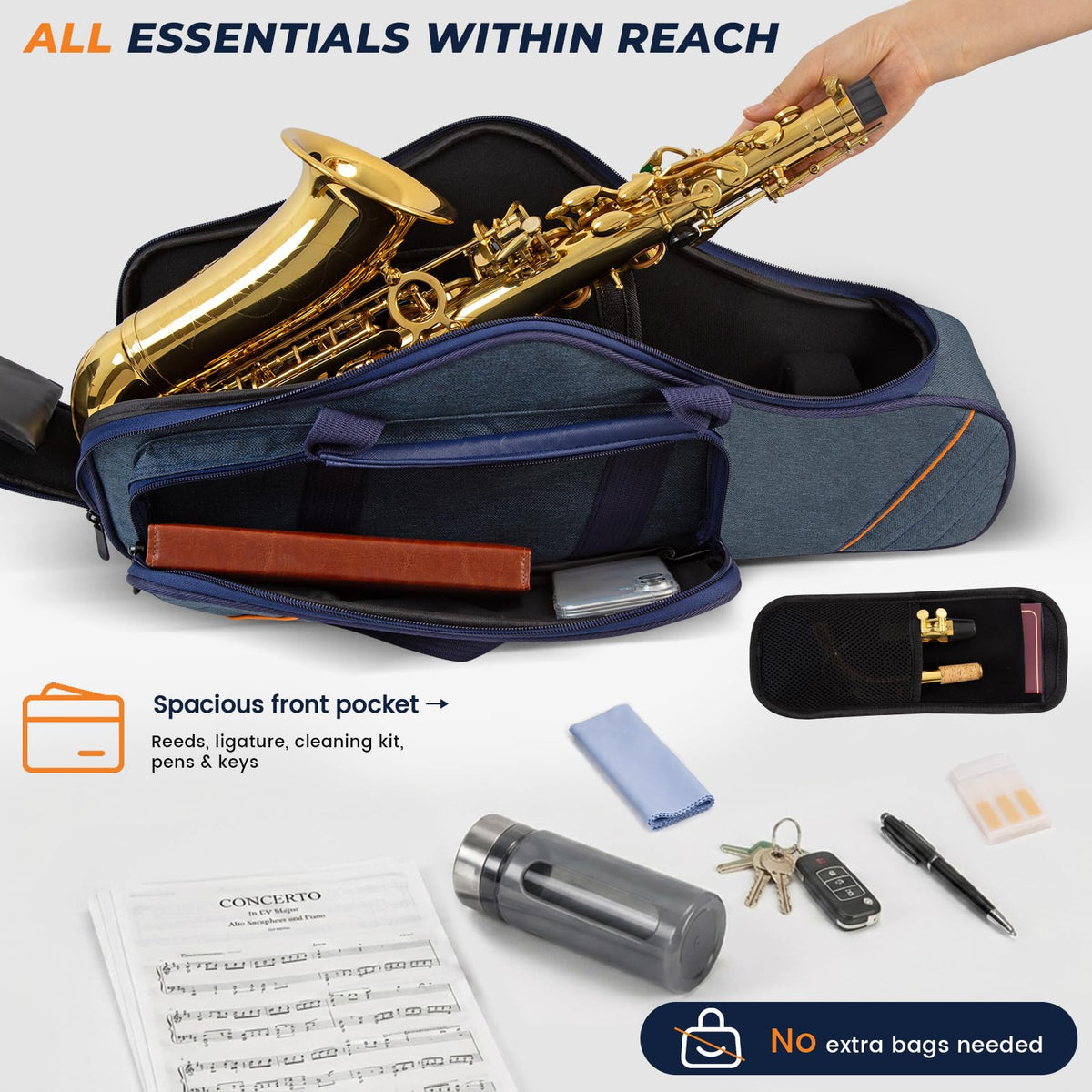 Blue Padded Alto Saxophone Case K5039