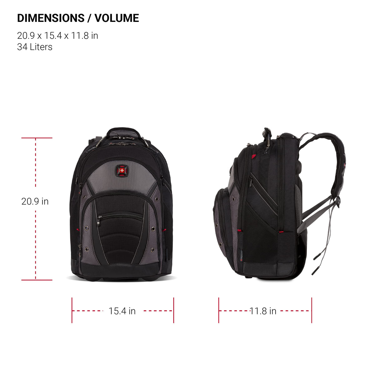18-Inch Black/Grey Luggage T7463
