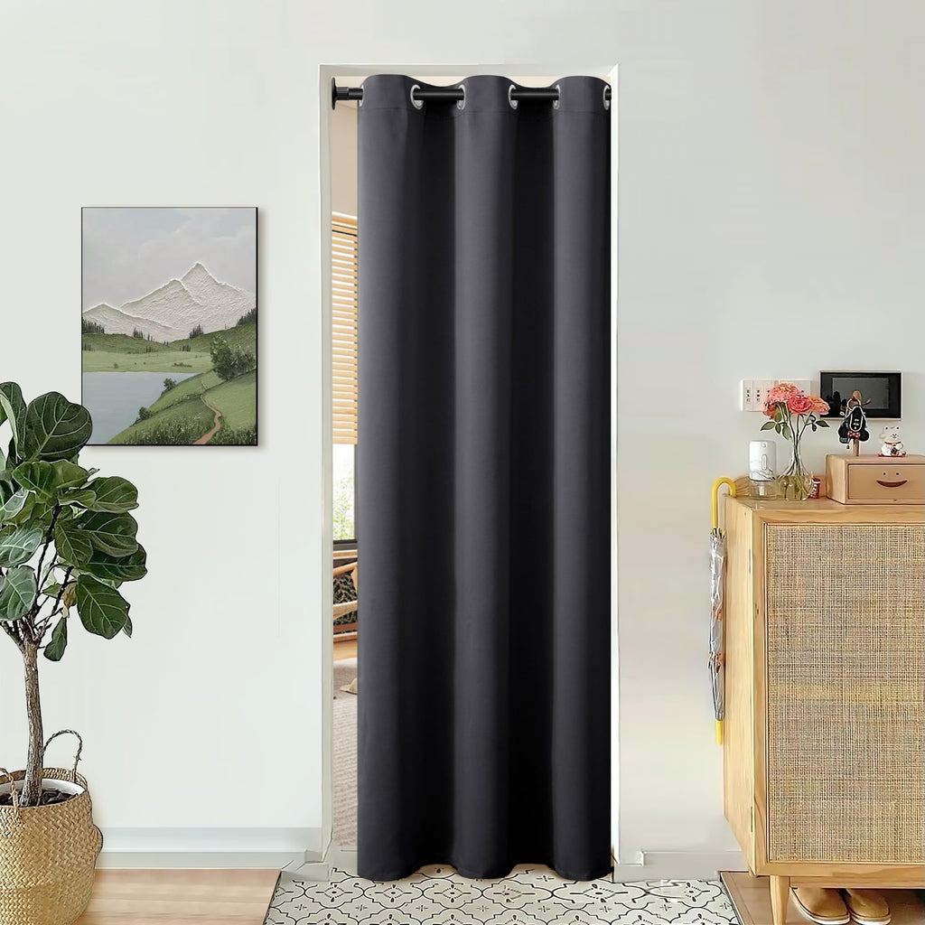 Dark Grey 34 x 80 Inch Thermal Insulated Blackout Curtain Z315