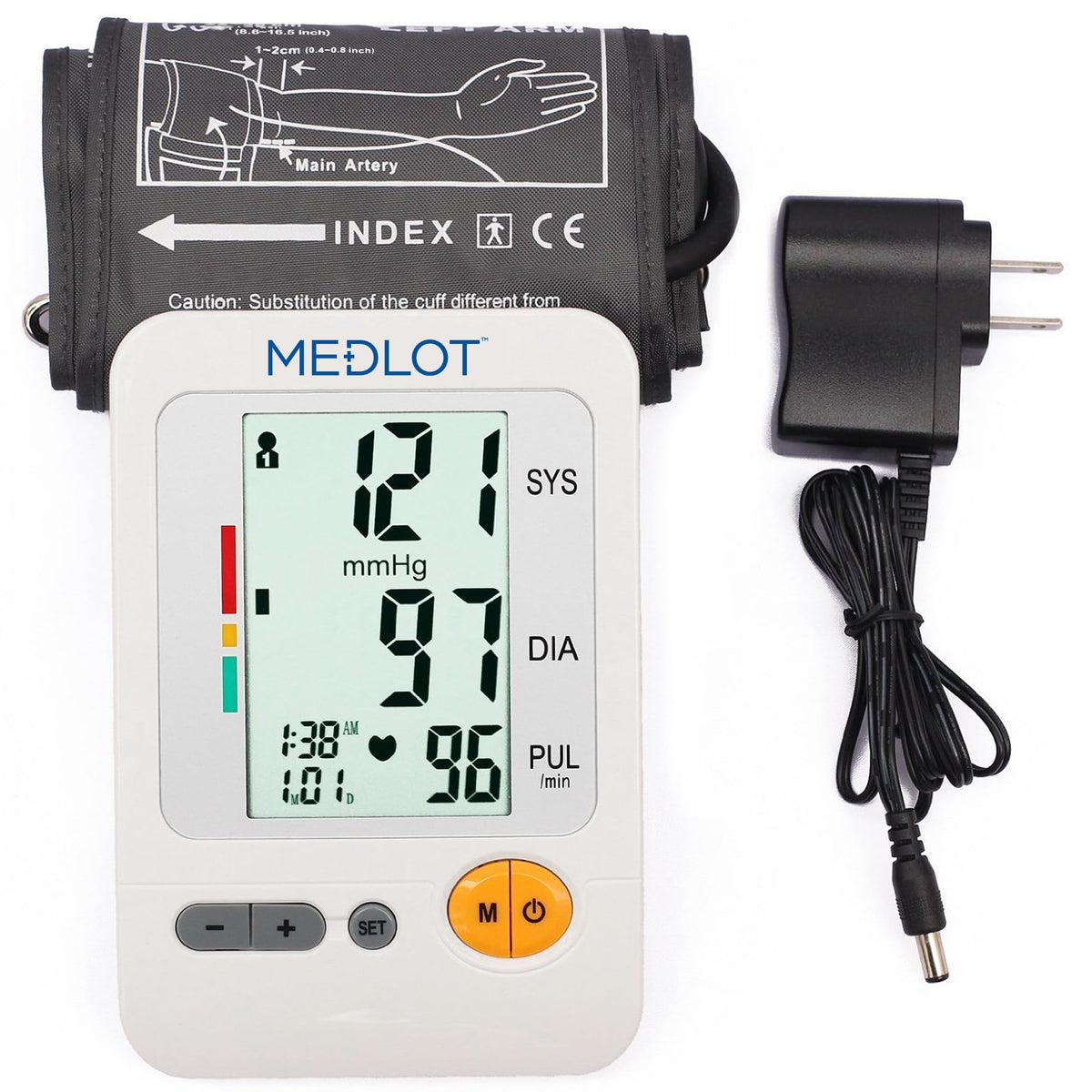 Blood Pressure Monitor Upper Arm Large Cuff 8.6-16.5” Digital BP Gauge 4 User 120 Readings Memory Large LCD Display I44618