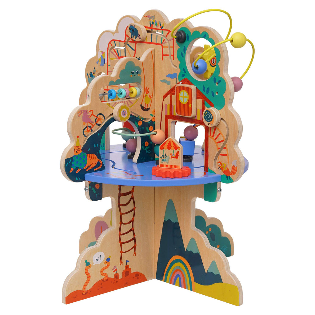 Wooden Toddler Activity Center with Bead Runs N1004