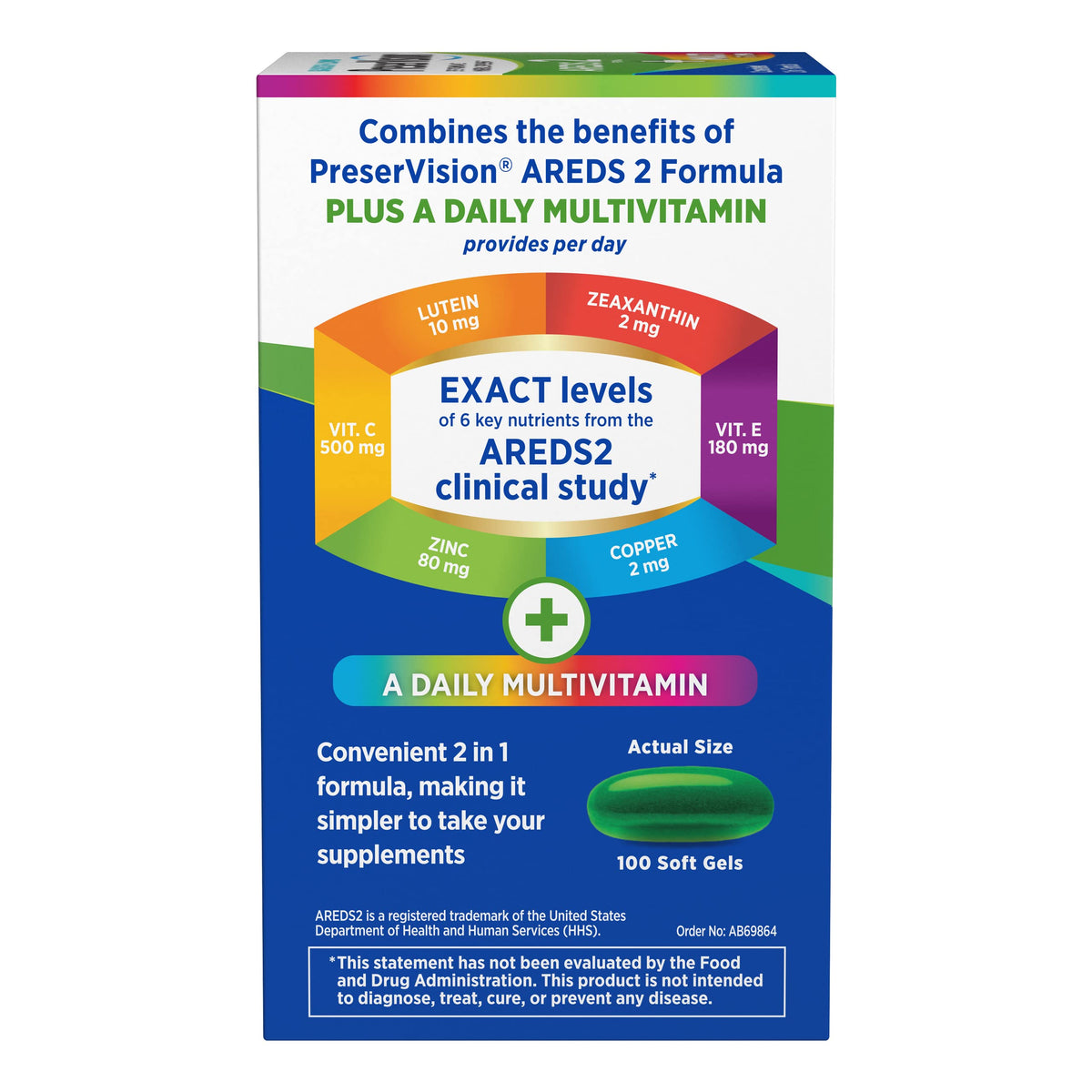 Multivitamin Eye Vitamins 100 Softgels H3819