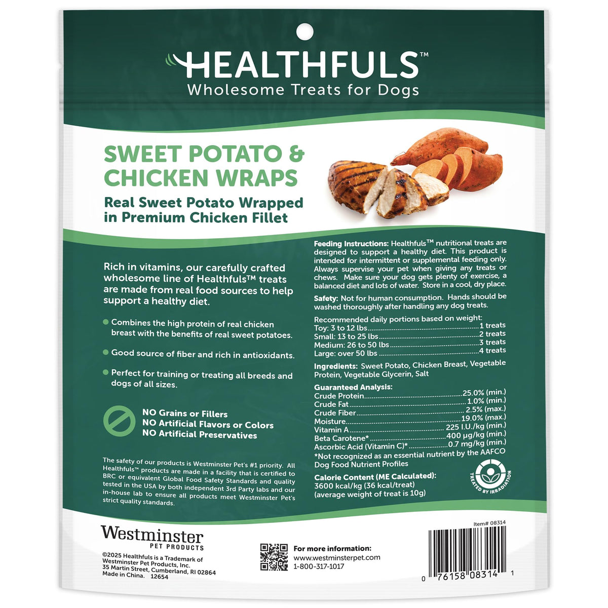 Chicken Wrapped Sweet Potato Dog Treats 16oz X788563