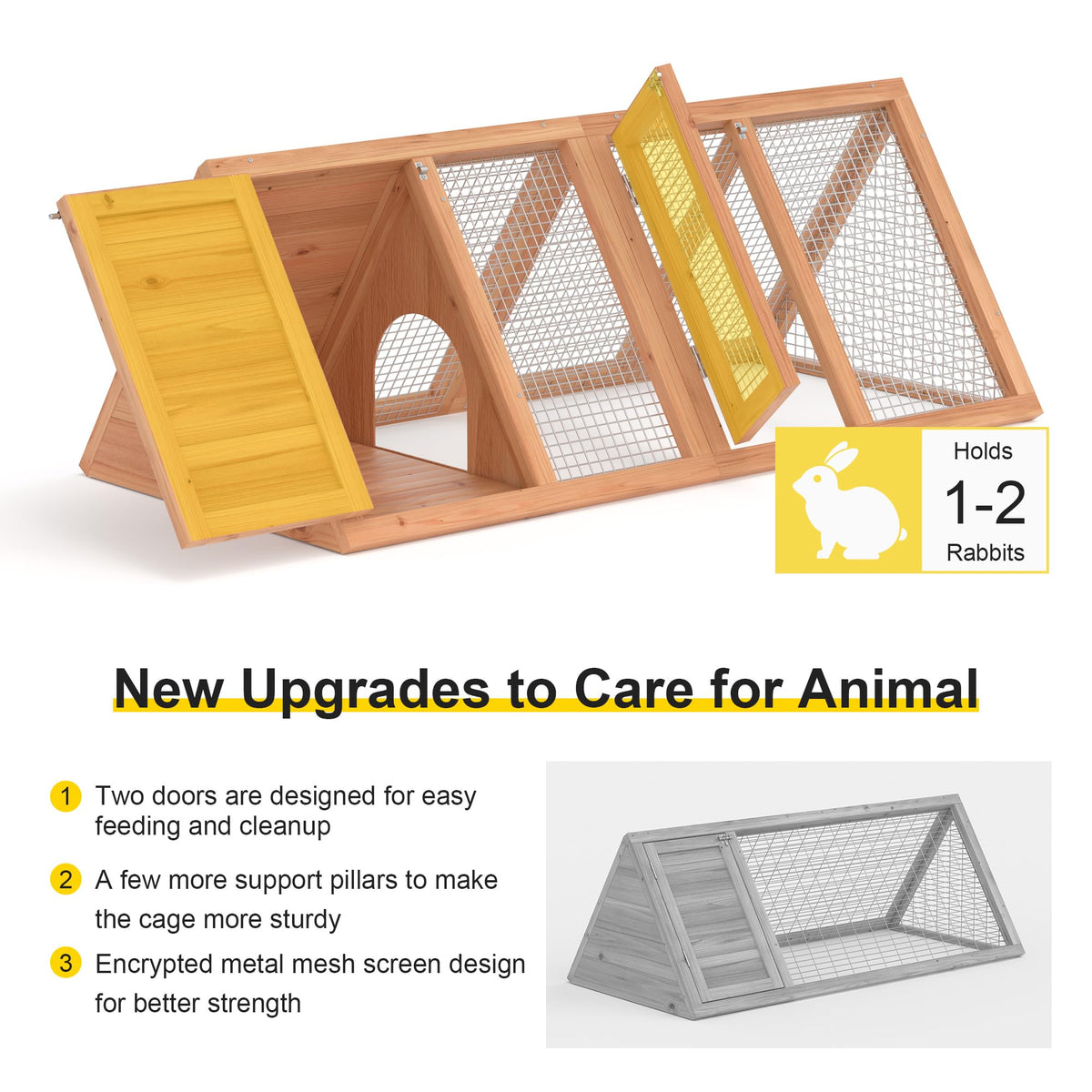 A-Frame Rabbit Hutch with Run Cage K987244