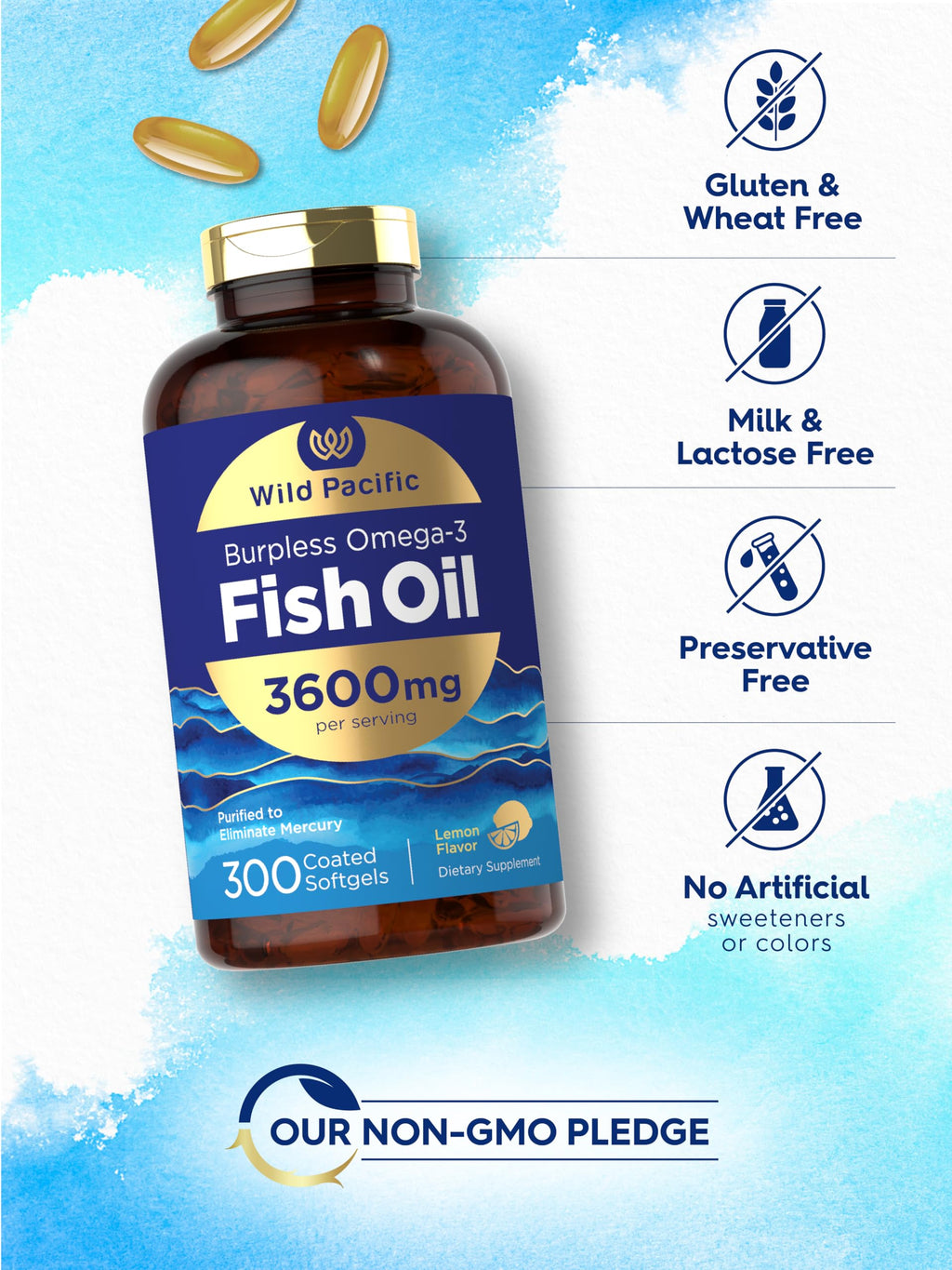 Fish Oil 3600 mg 300 Softgels Omega-3 C417990