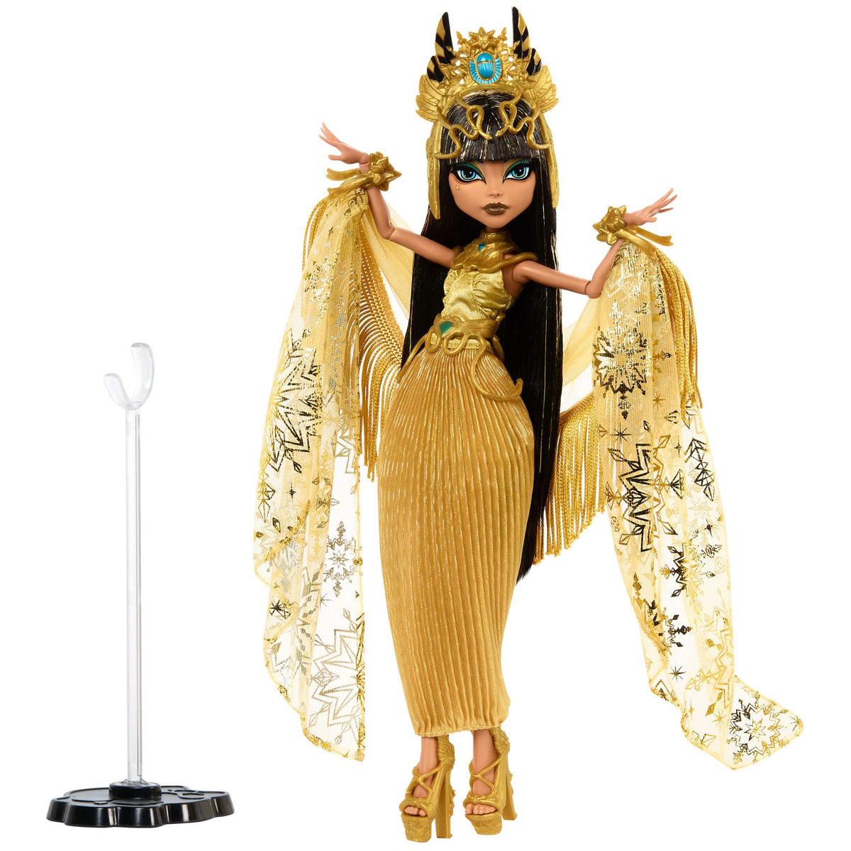 Collectible Doll in Golden Gown with Fringe Shawl U2116