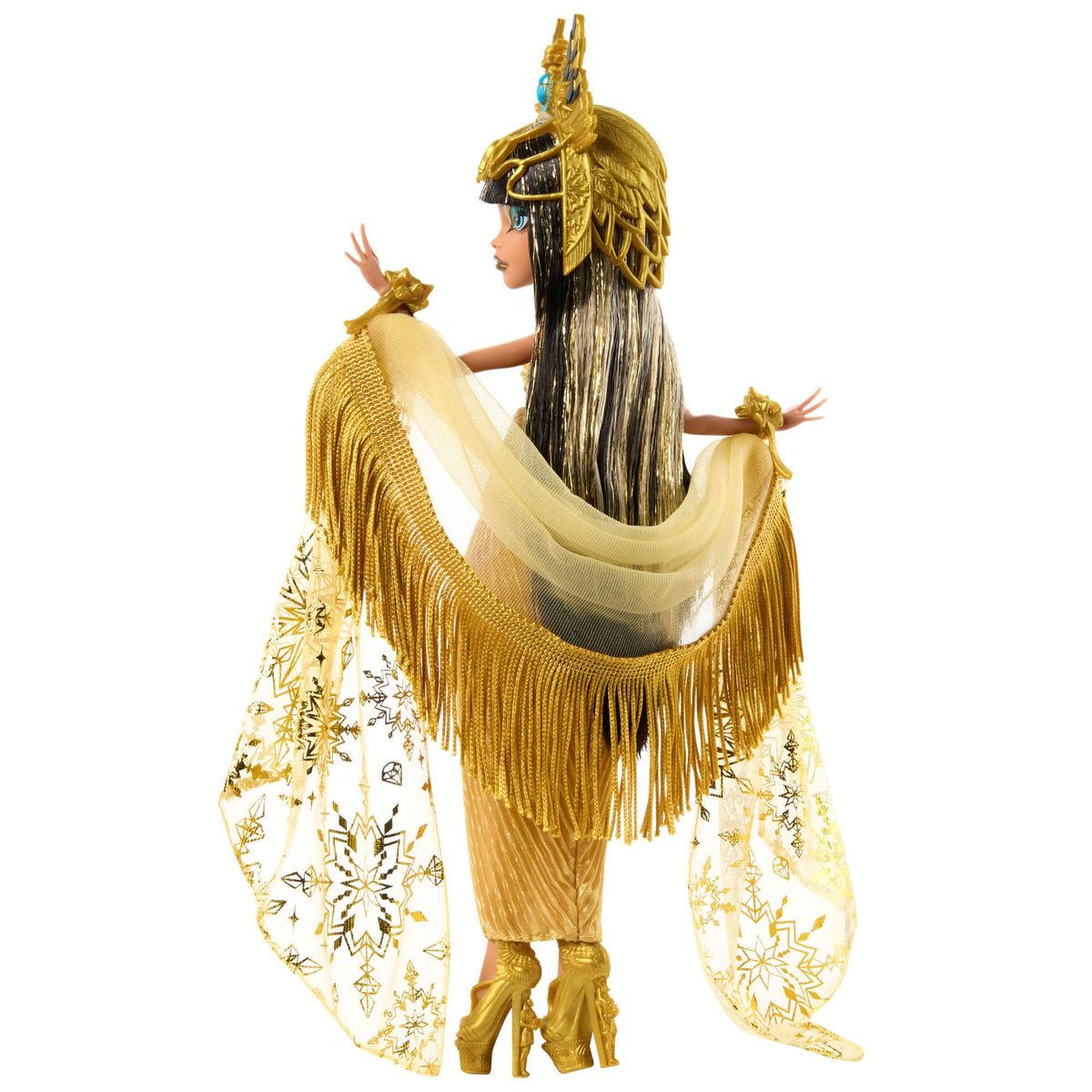 Collectible Doll in Golden Gown with Fringe Shawl U2116