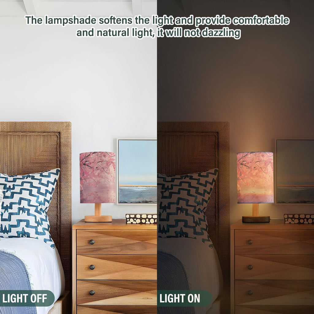 Pink Floral Bedside Table Lamp I39356