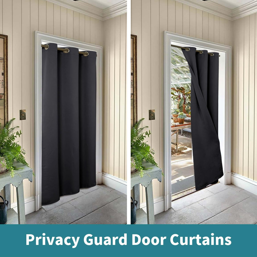 Dark Grey 34 x 80 Inch Thermal Insulated Blackout Curtain Z315