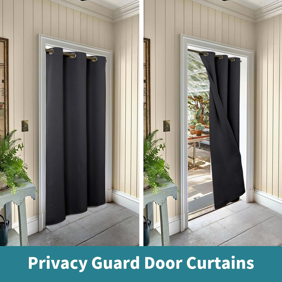 Dark Grey 34 x 80 Inch Thermal Insulated Blackout Curtain Z315