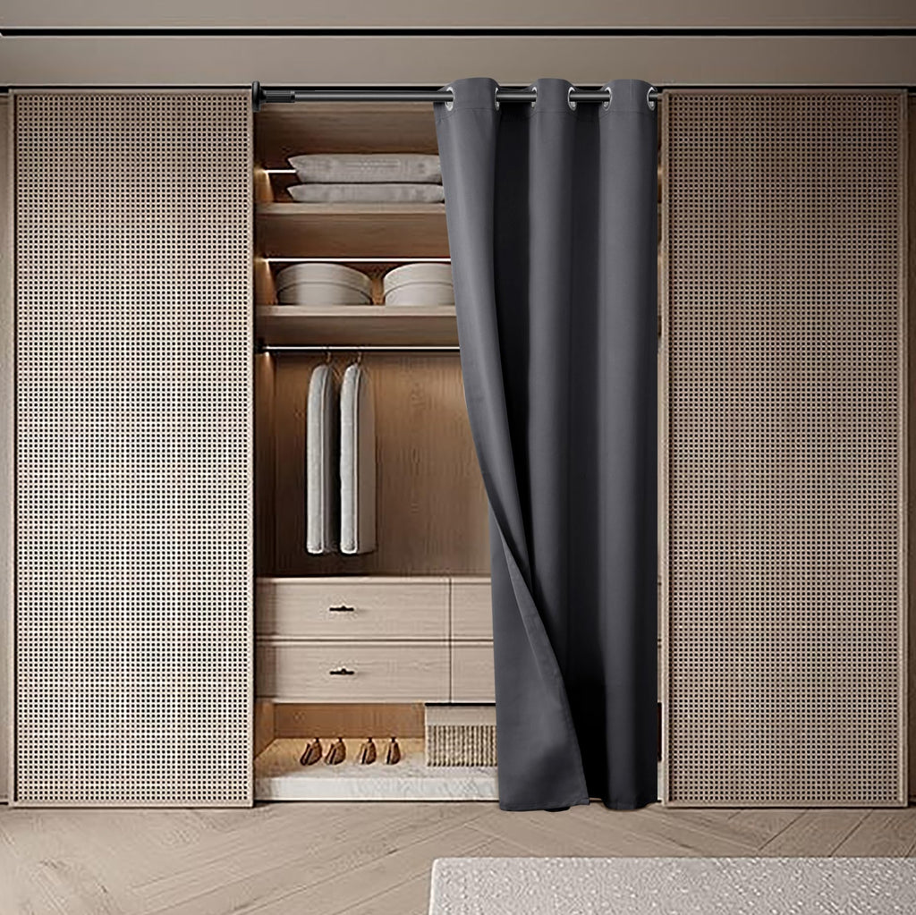Dark Grey 34 x 80 Inch Thermal Insulated Blackout Curtain Z315