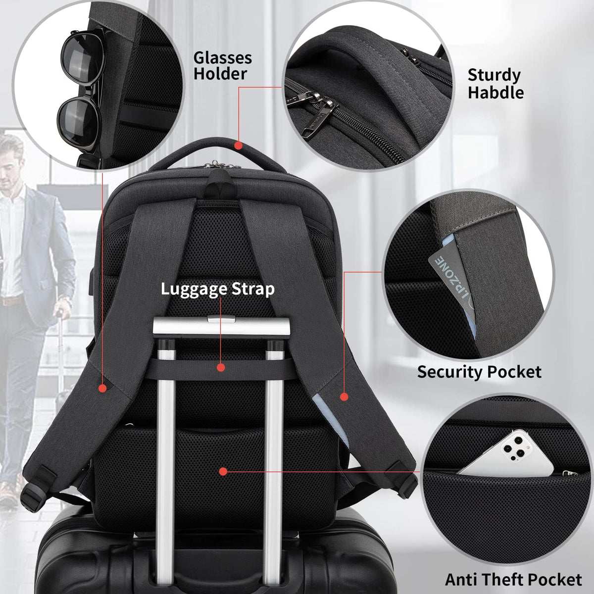 17 inch Travel Laptop Backpack C46679