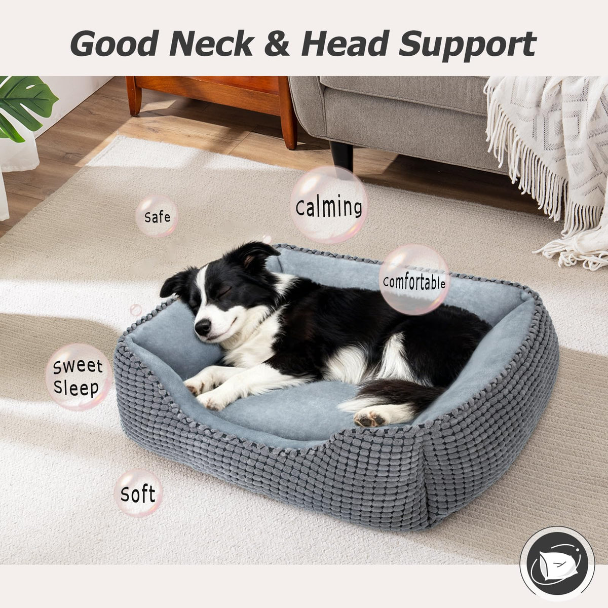 Rectangle Washable Calming Dog Bed N391
