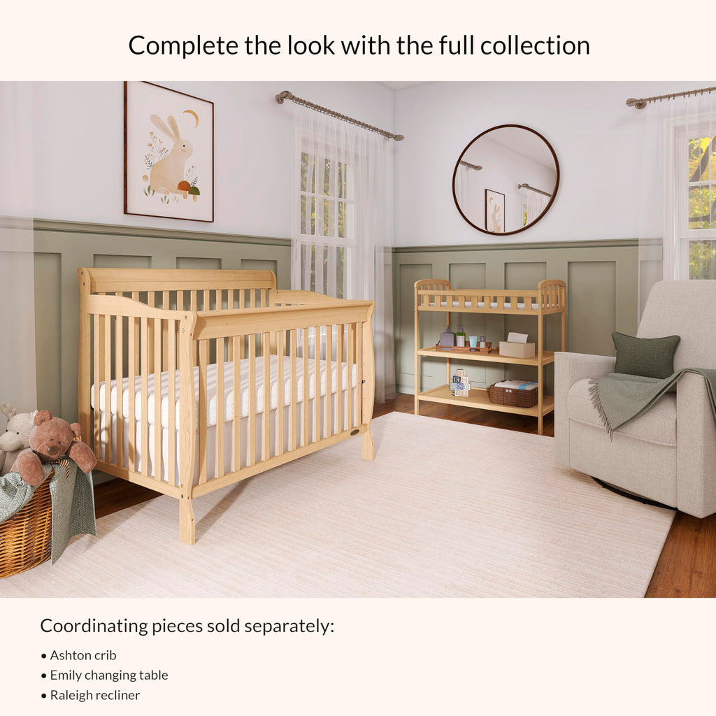 Compact Portable Pinewood Changing Table with Safety Rails Z9487
