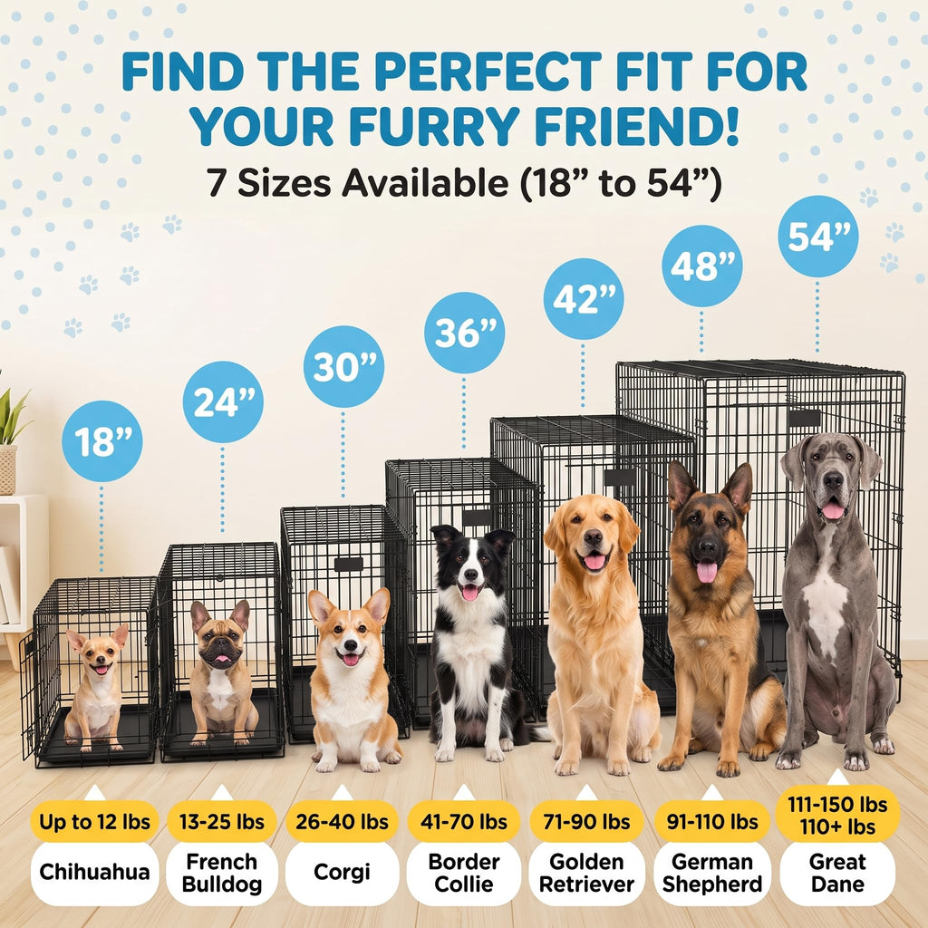 48inch 2-Door Foldable Metal Wire Dog Crate A75636