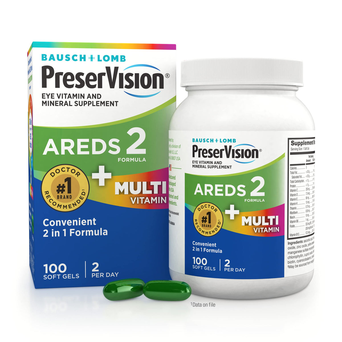 Multivitamin Eye Vitamins 100 Softgels H3819