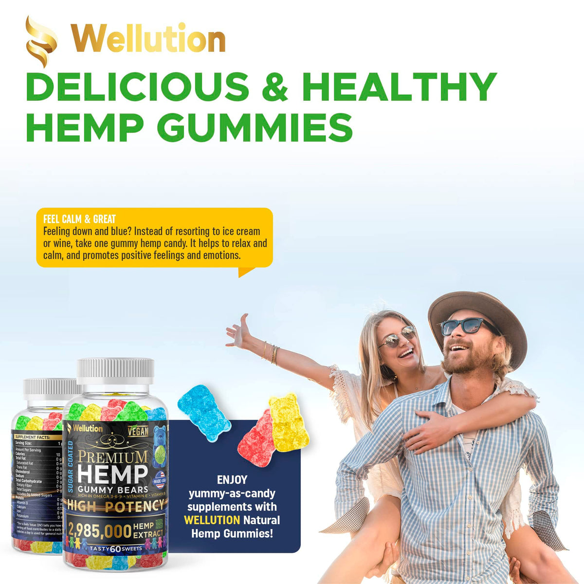 Sugar-Coated Hemp Gummies 2,985,000 MCG 60ct F751
