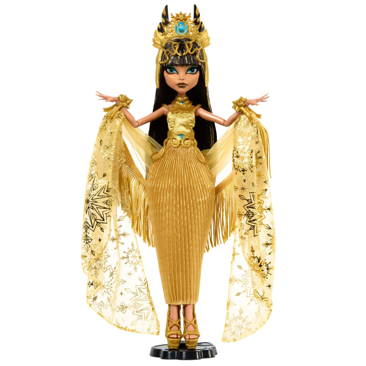 Collectible Doll in Golden Gown with Fringe Shawl U2116