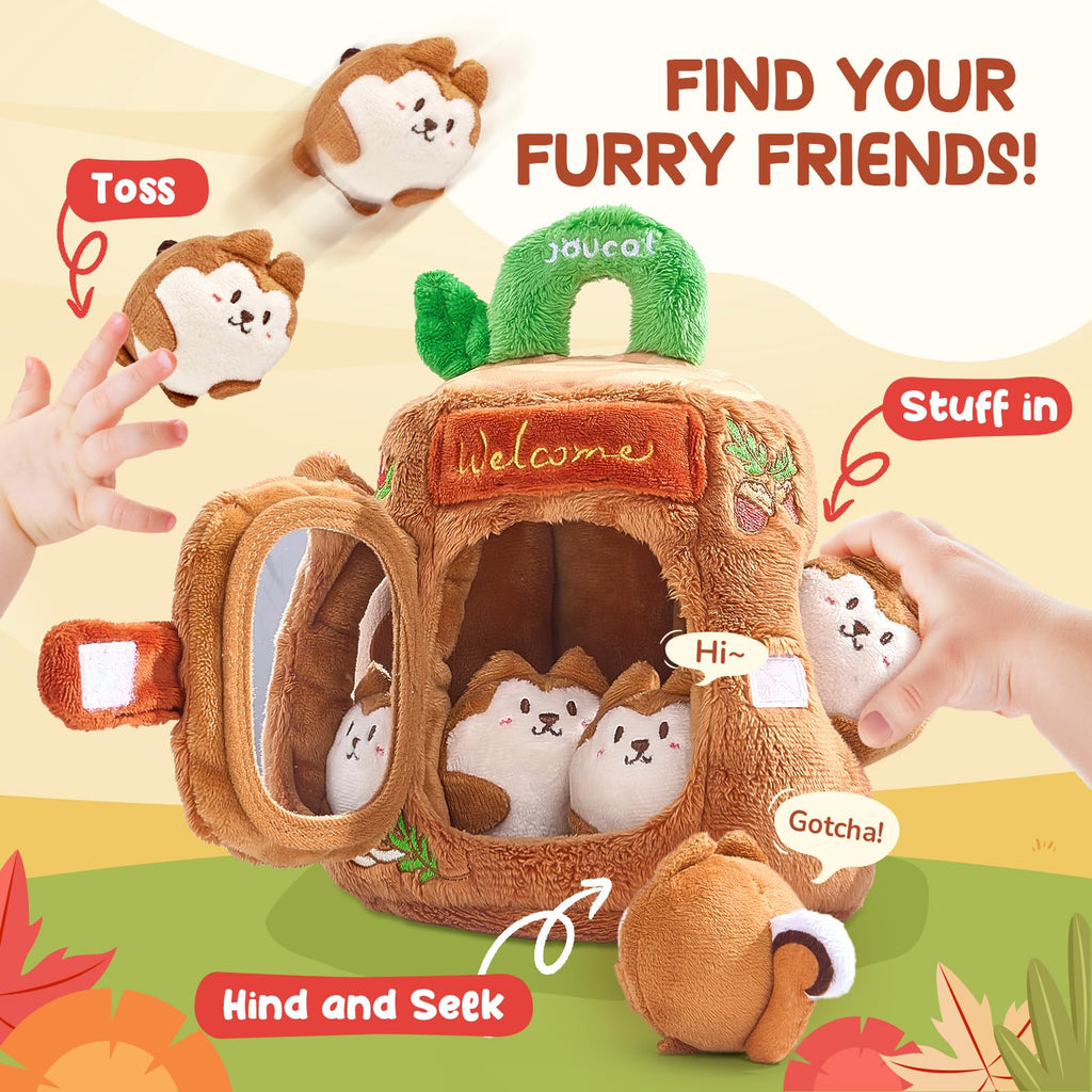 Soft Treehouse 5 Sensory Squirrels Rattle F616