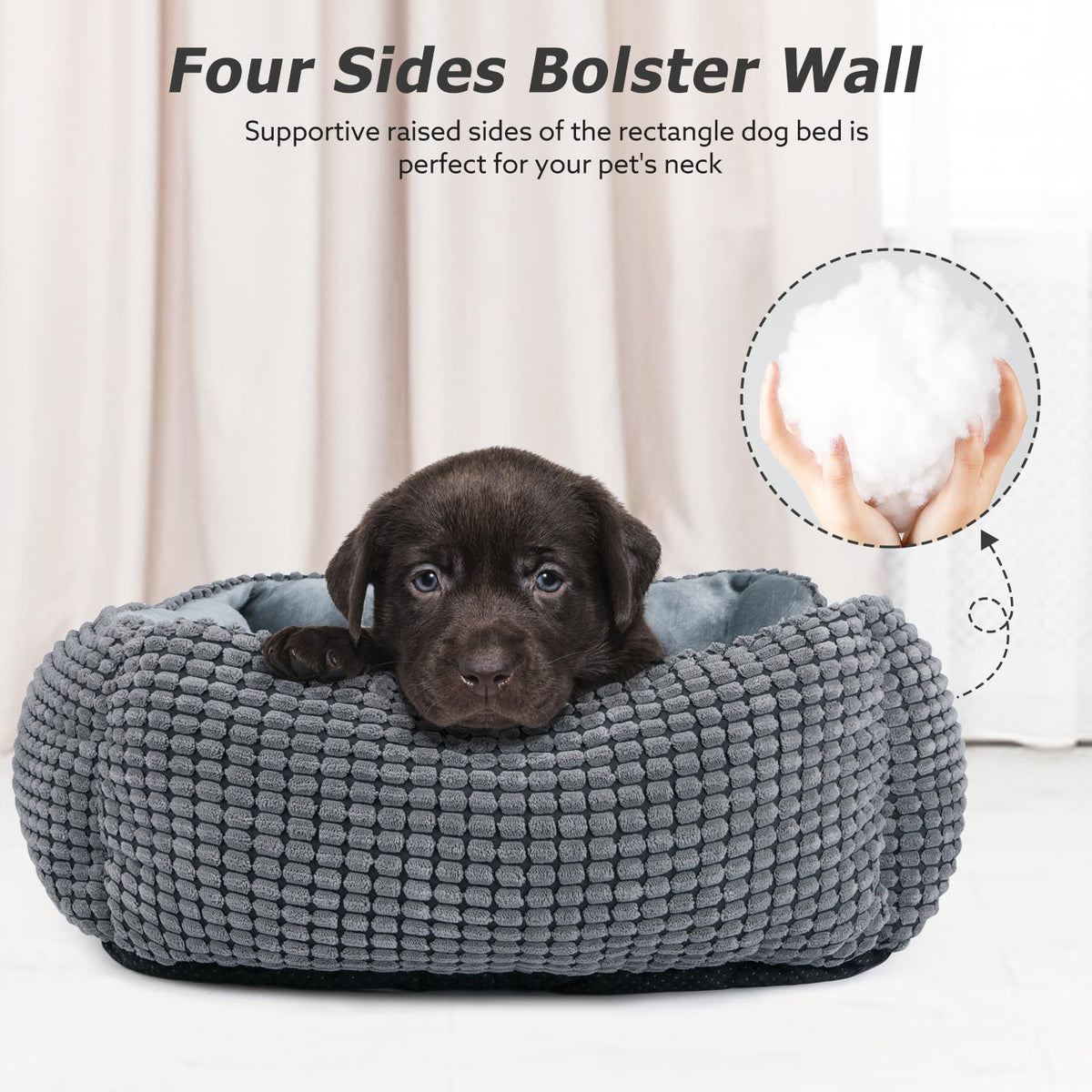 Rectangle Washable Calming Dog Bed N391