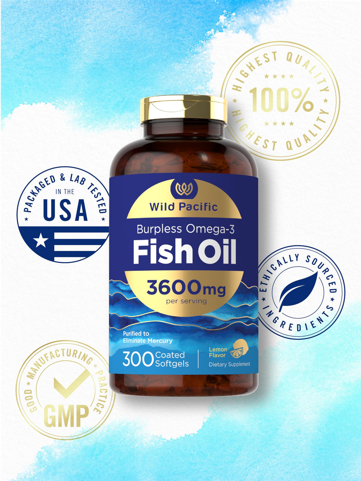 Fish Oil 3600 mg 300 Softgels Omega-3 C417990