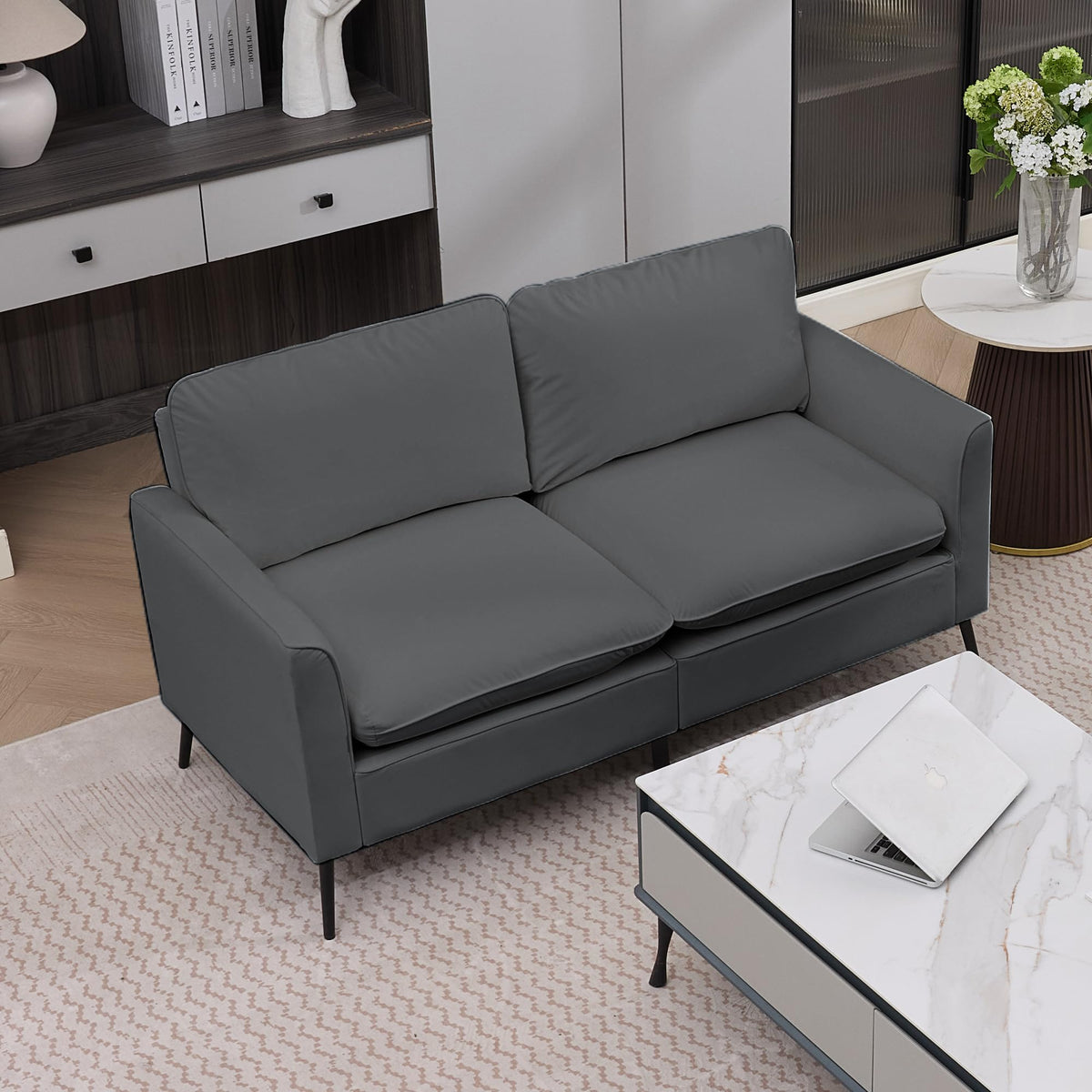 Light Gray 2 Seater Loveseat Sofa X7422