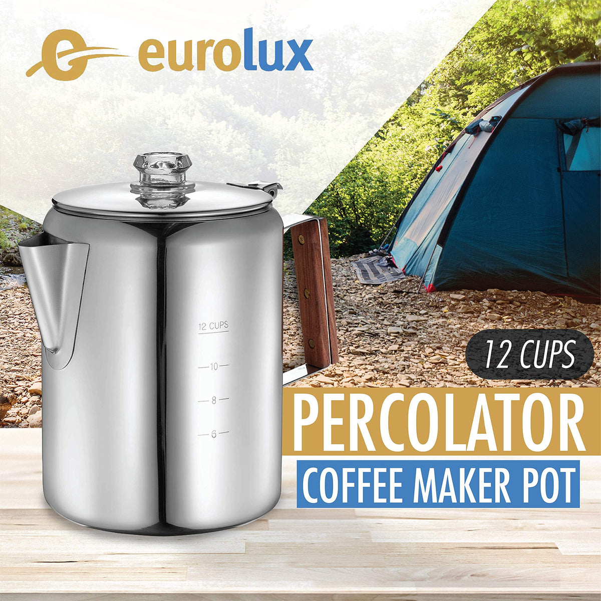 12 Cup Stainless Steel Percolator Coffee Maker Pot U101