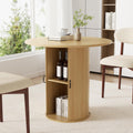 31.5 inch Round Dining Table with 2-Layer Storage Shelf D22476