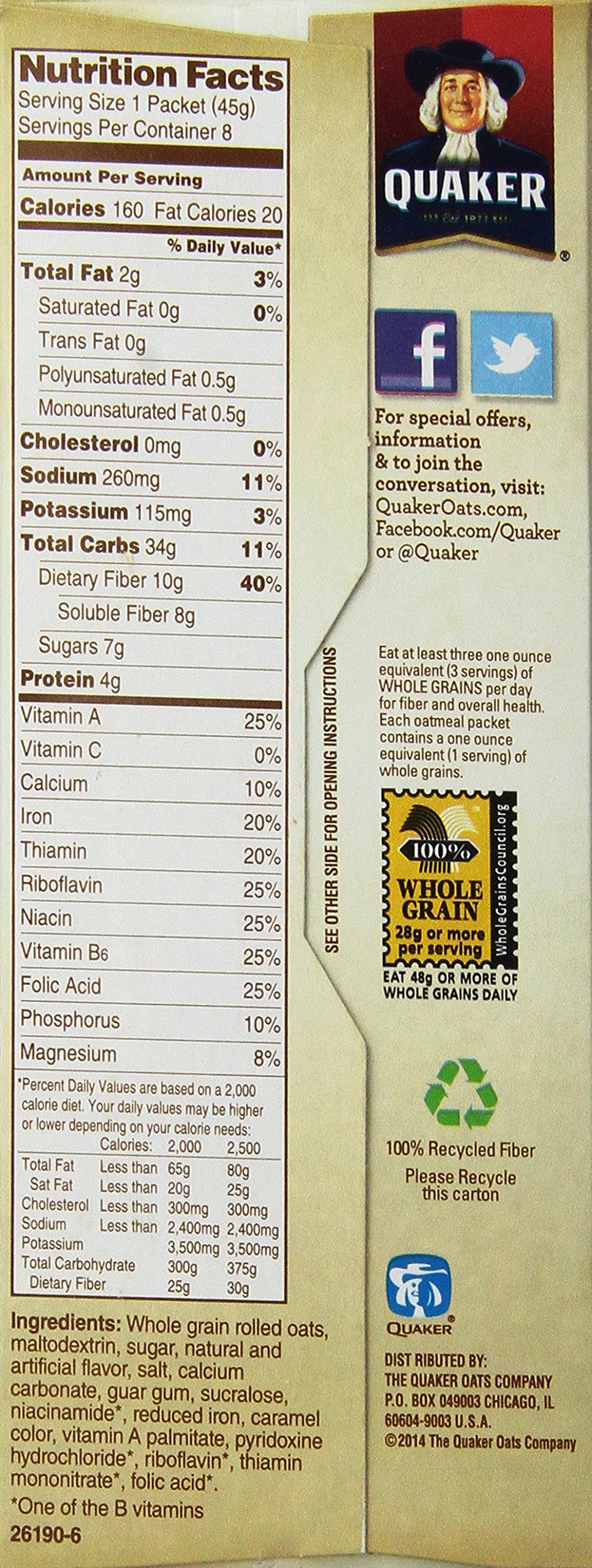 Instant Oatmeal Maple Brown Sugar 12.6-ounce Pack of 5 Z659