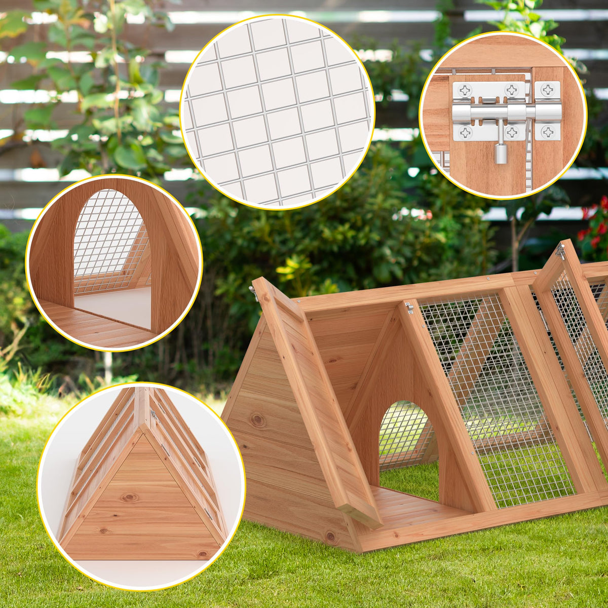 A-Frame Rabbit Hutch with Run Cage K987244