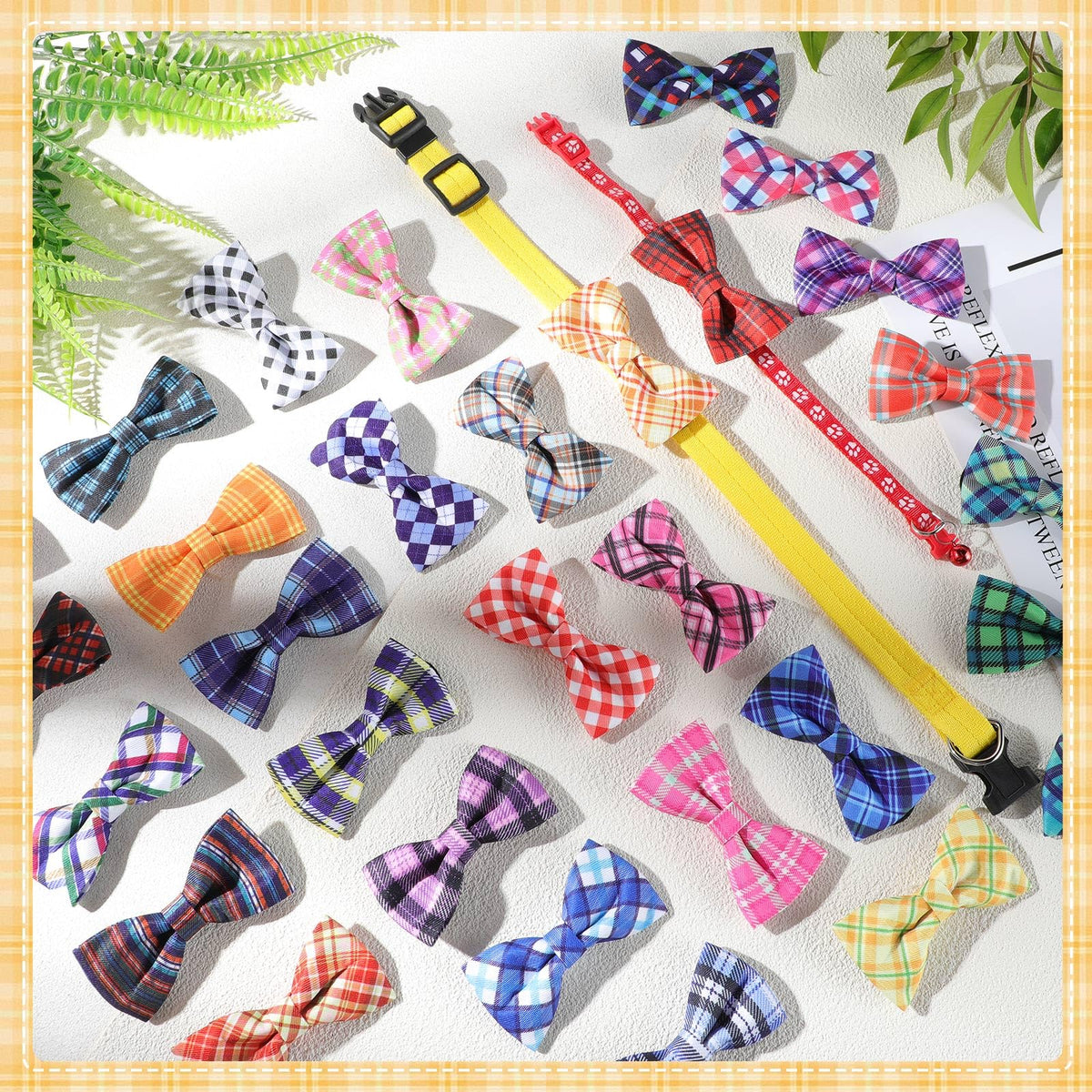 Plaid Dog Collar Bow Ties O58144