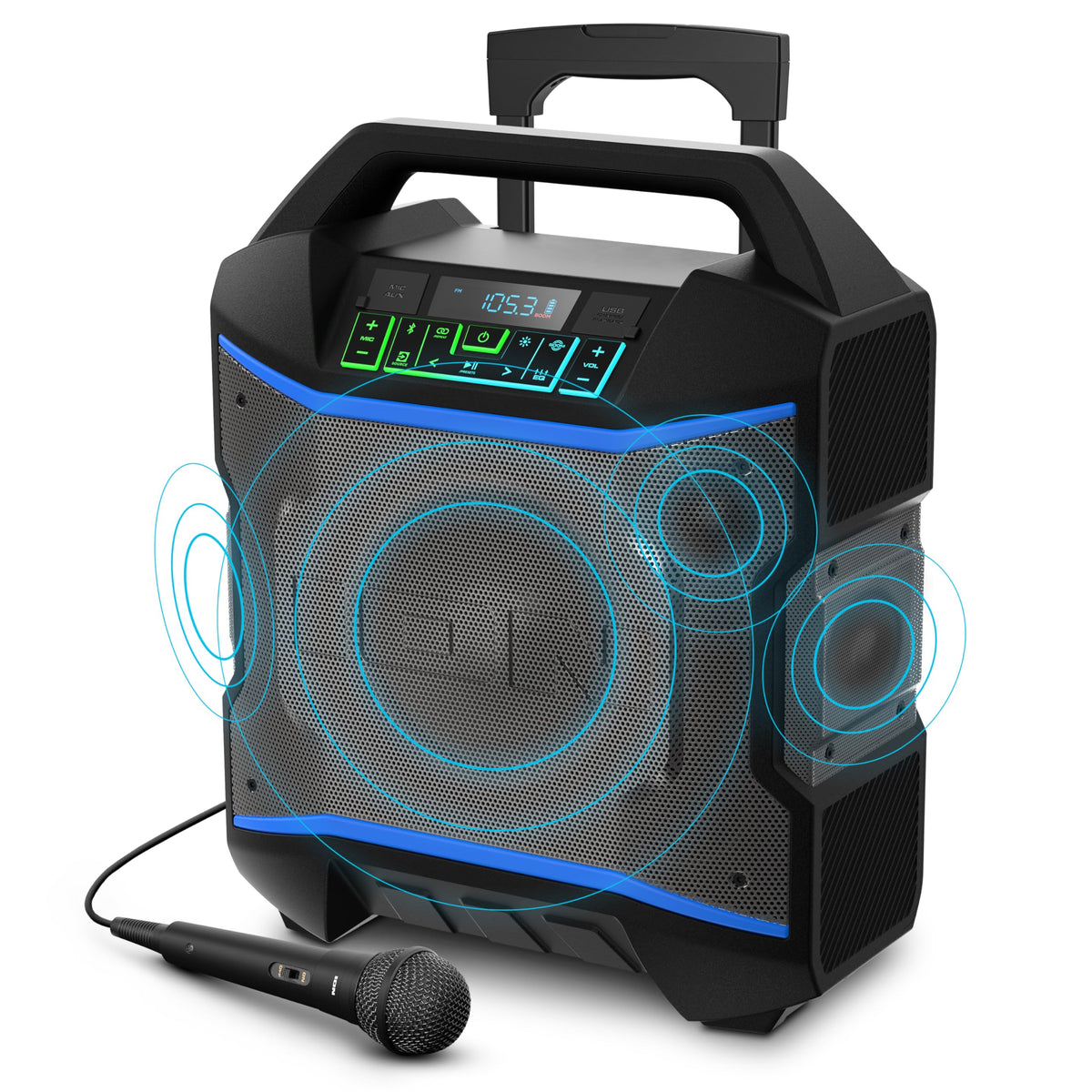 120W Bluetooth Outdoor Speaker with Wheels A75202